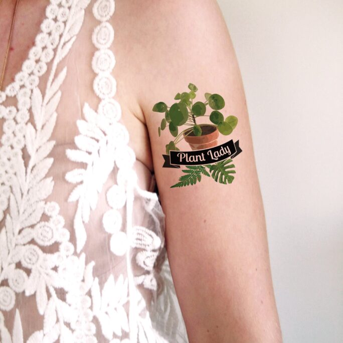Plant Lady Temporary Tattoo | Tattoo Gift Idea Gardener Plant Lover