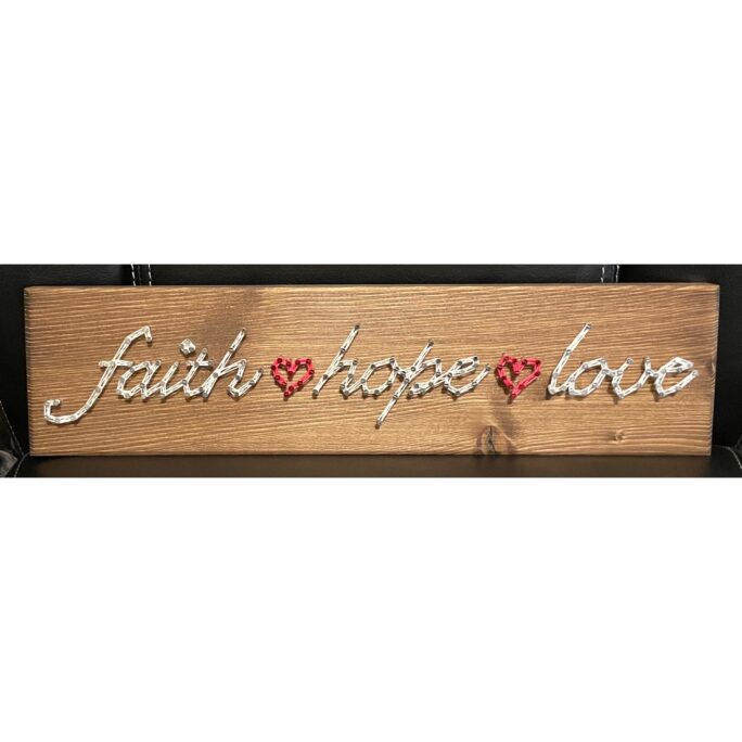Ready To Ship - Faith Hope Love String Art, Religious, Christian Decor, Home Gift For Her, Mothers Day, Bible Verse, 1 Corinthians 13