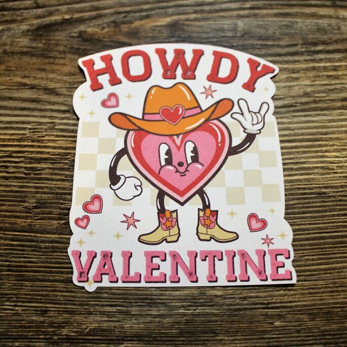 Retro Cowboy Heart Howdy Valentine Silicone Mold, Aroma Bead Molds, Car Freshener Mold
