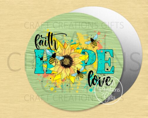 Round Sign Faith Hope Love, Bee Spring Crafts Miniatures Wreaths