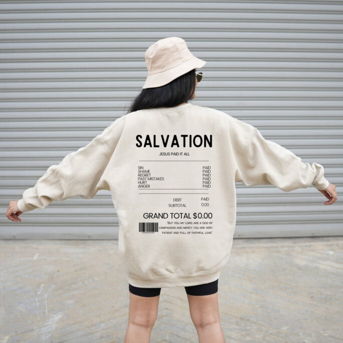 Salvation Sweatshirt Christian Merch Crewneck Trust in The Lord Faith Based Shirt Worship Jesus Is King Clothes