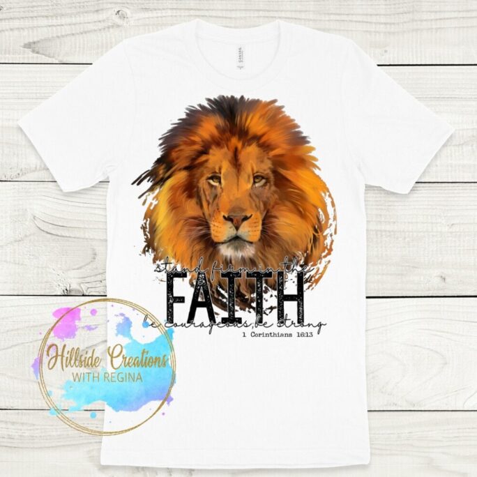Soft Style Tee-Lion 1 Corinthian Stand Firm in The Faith, Be Courageous, Strong