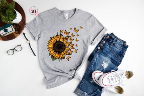 Sunflower Love A Floral Shirt, Flower Gift, Wildflower Vintage Shirt