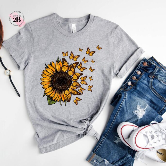 Sunflower Love A Floral Shirt, Flower Gift, Wildflower Vintage Shirt