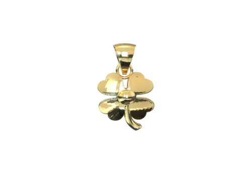 Unisex 10K 14K Gold Four Leaf Clover Pendant - Faith, Hope, Love, & Luck Symbol Charm