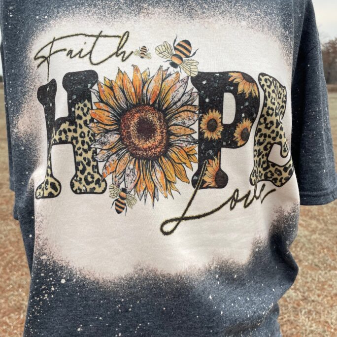 Faith Hope Love Sunflowers & Bee's - Sublimation Shirt Womens Unisex Sublimated Short Sleeve T-Shirt
