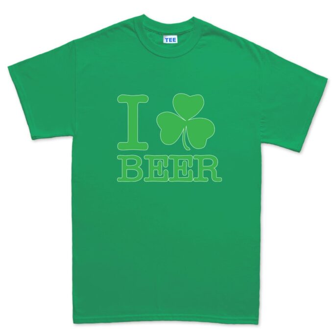I Love Beer Irish Shirt, Distressed Shamrock Patrick T-Shirt, Lucky St Paddy's Day Clover Shirts, Paddy Saint Outfit