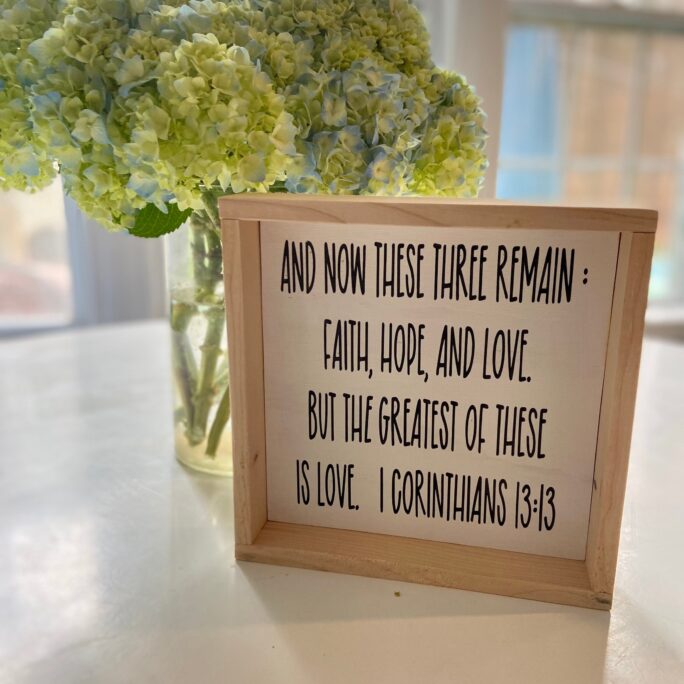Love Sign | I Corinthians 13 Wedding Sign Decor Christian Home Inspirational