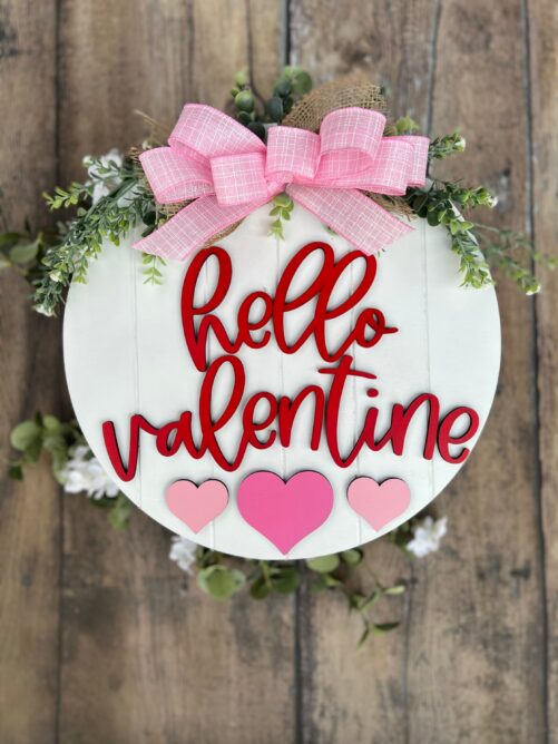 Valentine's Front Door Decor | Valentines Wreath Hanger Sign