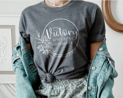 Christian Easter Shirt, Victory Garden Tomb Coordinates Tee, Oh in Jesus Apparel