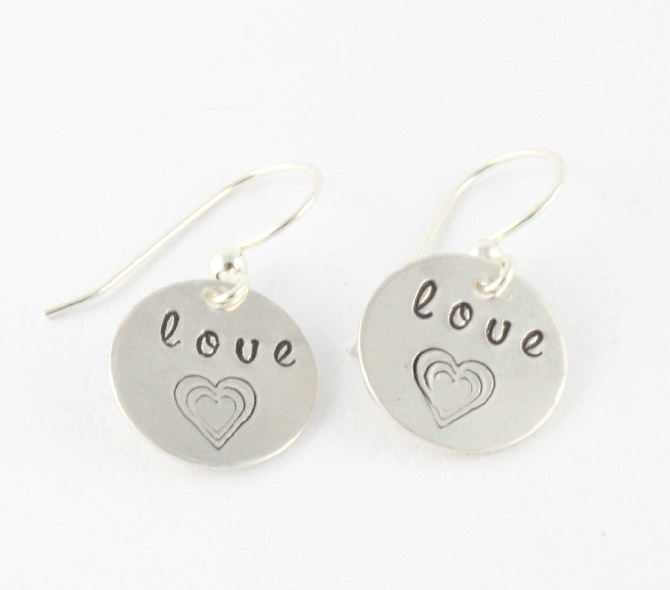 Heart Earrings - Love Sterling Silver Valentine's Day Gift For Mom Dangle Drop Her Heart Earrings - Love Sterling Silver Valentine's Day Gift For Mom Dangle Drop Her