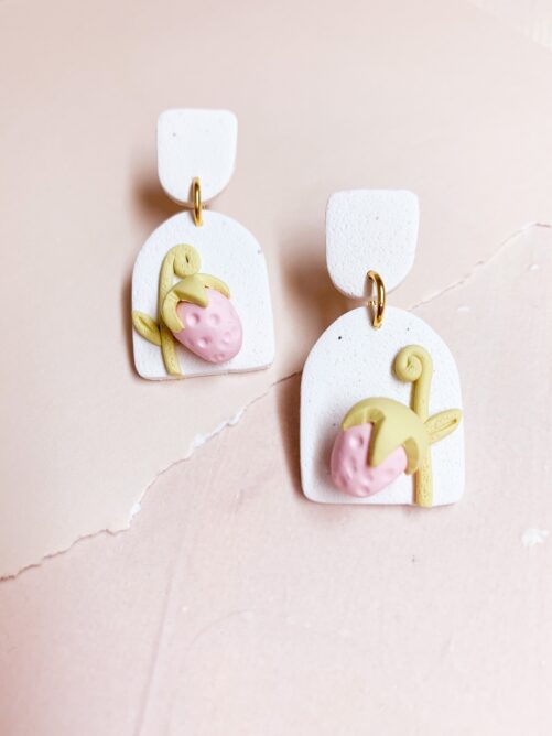Fruit Lover Earrings, Strawberry Orange Lemon Fruit Food Polymer Clay Cute Earrings