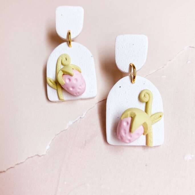 Fruit Lover Earrings, Strawberry Orange Lemon Fruit Food Polymer Clay Cute Earrings