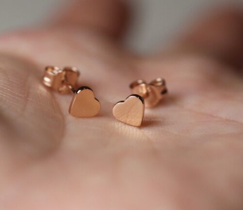 14K Heart Earrings. Tiny Cute Love Earrings, Earrings. Christmas Gifts
