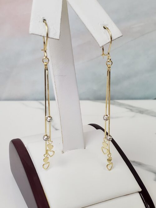 Real 10K Solid Gold Heart Style Love Earrings For Women, Girls - Gifts For Her