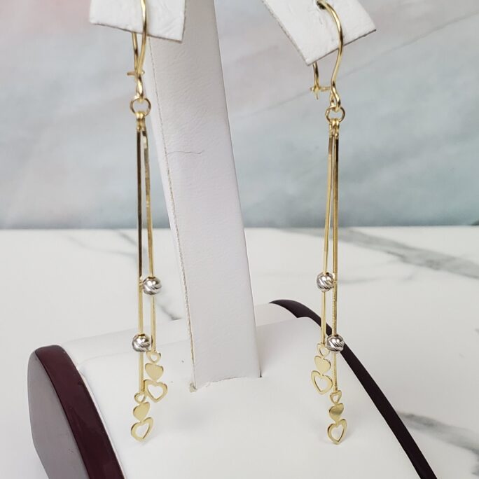 Real 10K Solid Gold Heart Style Love Earrings For Women, Girls - Gifts For Her