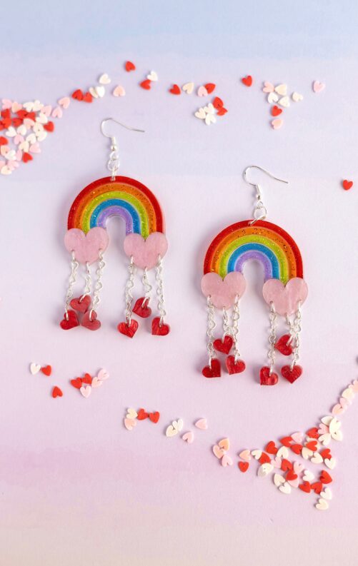 The Rainbow That Gives Love | Earring Heart