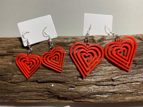 Infinity Heart Love Earrings, Custom 3D Printed- Lightweight & Cute Perfect For Valentines Or Any Day Wear - Hypoallergenic Fish Hook