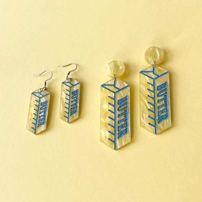 Butter Lover Earring, Yellow Pearl Butter Stick Statement Foodie Gift, Lightweight Earrings, Silly Food Jewelry