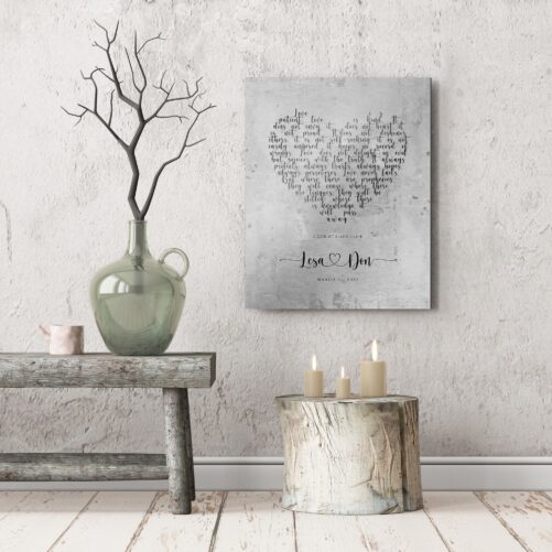 1 Cor 134-8 Sign, 10 Year Anniversary Gift For Wife, Tin Her, 10Th Anniversary Gift Him