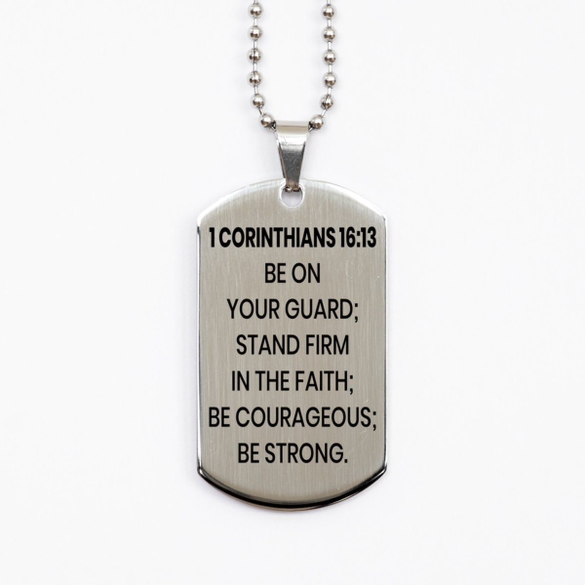 1 Corinthians 1613 Necklace, Bible Verse Christian Christian, Dad Gift, Stainless Steel Dog Tag Gift For