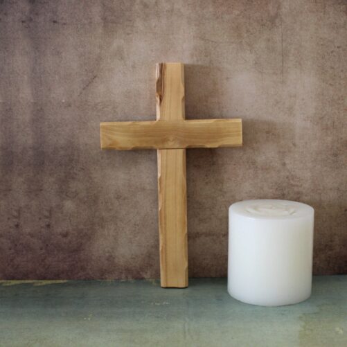 4.5" Handmade | Wavy Edge Olive Wood Plain Cross, Blessing Holy Perfect Religious Gift, Housewarming New Home Gift & Decor