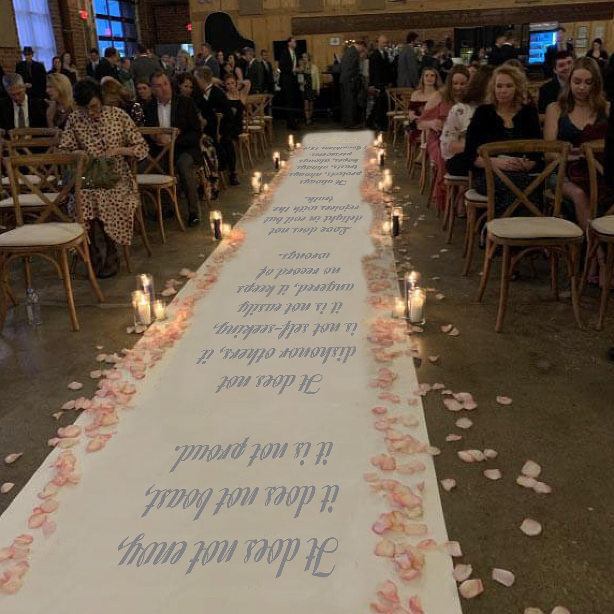 54" 1 Corinthians | 134-7 Wedding Aisle Runner | Decoration 54" 1 Corinthians | 134-7 Wedding Aisle Runner | Decoration