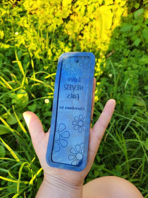 6 Inch, Religious Bookmark Mold, Bookmark Love Never Fails Silicone Book 1 Corinthians 138 Mold