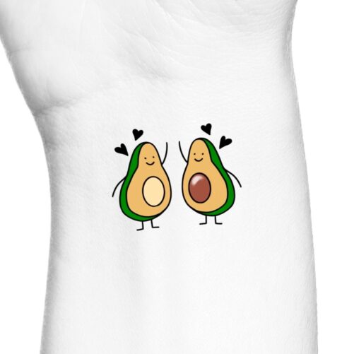 Avocado Matching Best Friends Temporary Tattoo/Friendship Fake Siblings Love Temp Hearts Sisters Wrist