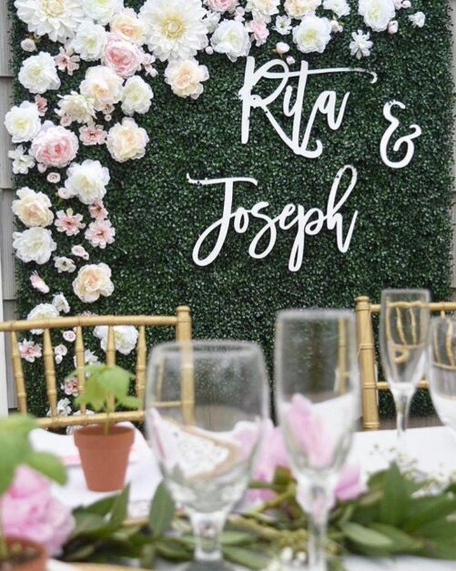 Backdrop Wedding Sign - Laser Cut/Script Name Large Photo Booth Backdrop Mr & Mrs Couple's