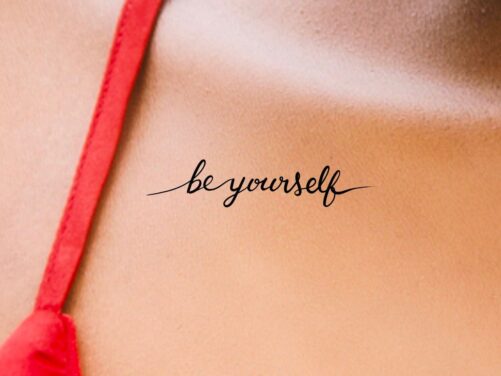 Be Yourself Temporary Tattoo/Words Tattoo Handwriting Love Yourself Self