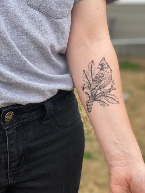 Cardinal Bird Temporary Tattoo, Lover Gift, Stocking Stuffers & Party Favors