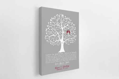 Christian Couple Gift, Personalized Wedding Scripture, Love Is Patient, 1 Corinthians 13 4-8, 1st Anniversary, Newlywed