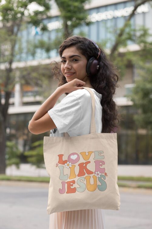 Christian Tote Bag Aesthetic Merch Bible Retro Jesus Bags Verse Church