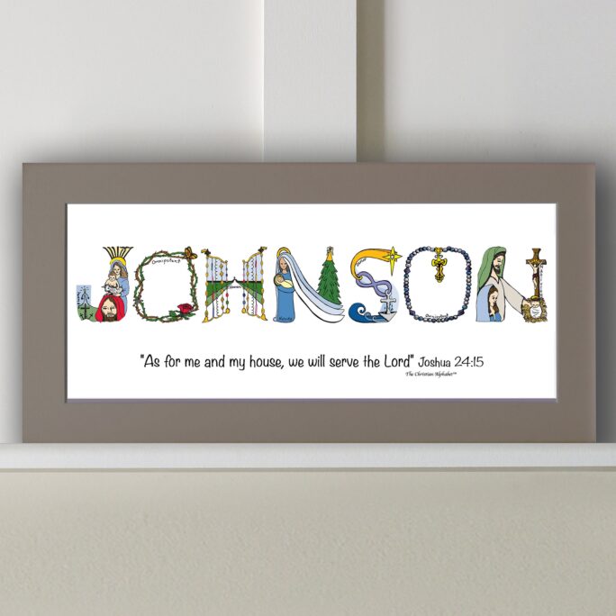 Christian Wedding Gift - Personalized Wedding Gift For Couple With Bible Verse 10x20 Print Frame Option From The The Alphabet™