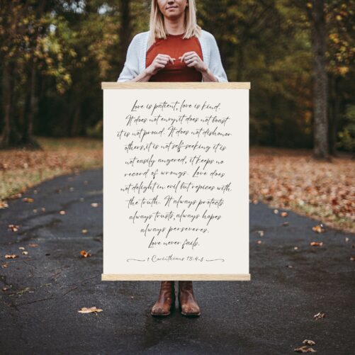 Corinthians 13 Sign Large Scripture | Quotes About Love Bible Verse 1 4 8 Is Patient Never Fails