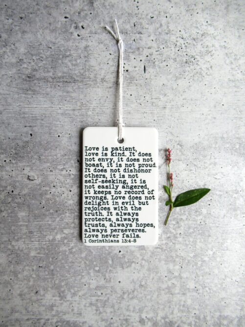 Corinthians Ceramic Wall Tag 13 Sign Love Quote Bible Verse Easter Gift Christian