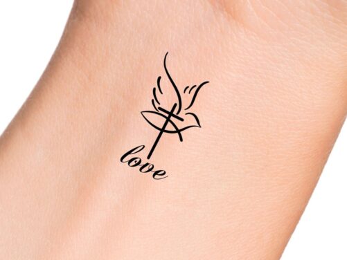 Cross Dove Jesus Fish Love Temporary Tattoo/Religious Tattoo