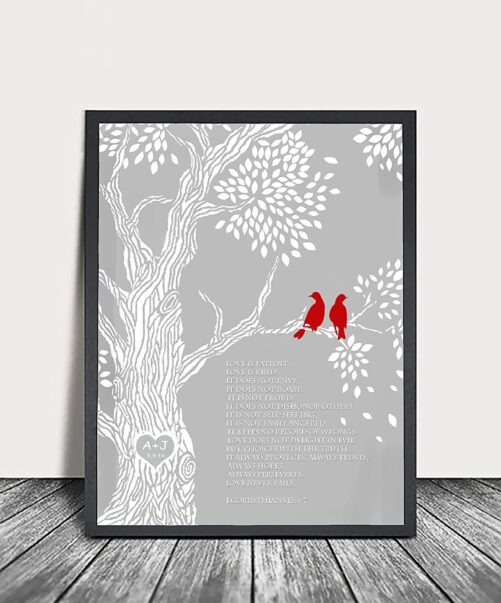 Custom Quote Print Personalized Wedding Gift For Couple, Anniversary Parents Bible Verse Unique Wife