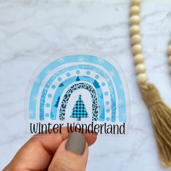 Cute Christmas Clear Sticker, Winter Wonderland Stocking Stuffer, Snowman Favorites Holiday Designs