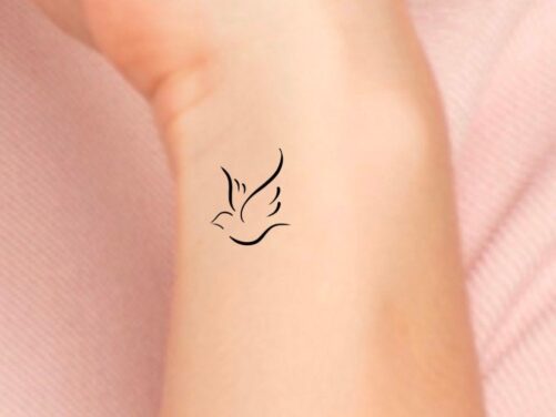 Dove Temporary Tattoo/ Small Dove Tattoo/Bird Outline Tiny Love Religious