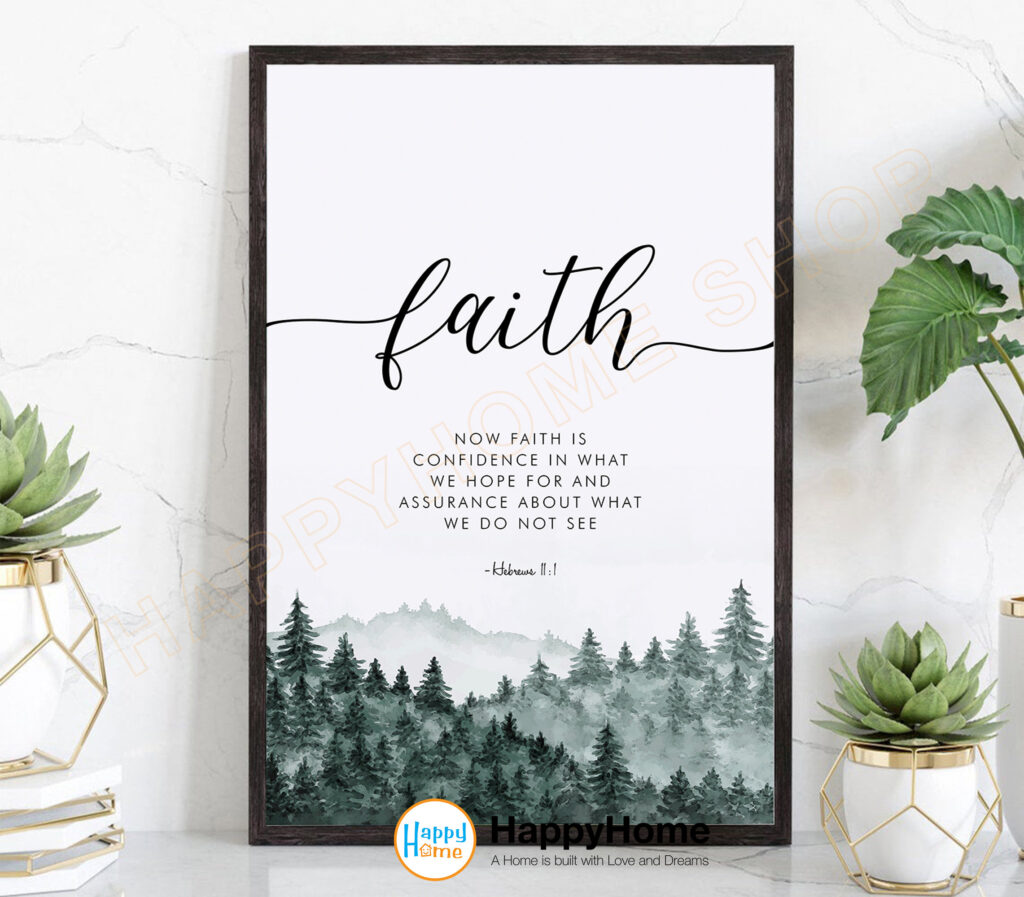 Faith Bible Verse Wall Art Scripture Quote Hebrews 111 Prints ...