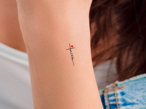 Faith Cross Heart Temporary Tattoo/Religious Tattoo