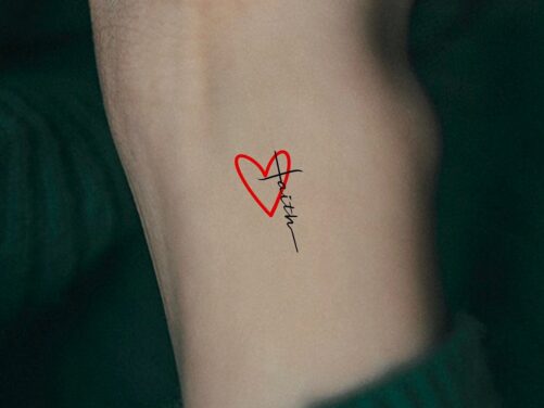 Faith Cross Heart Temporary Tattoo/Religious Tattoo