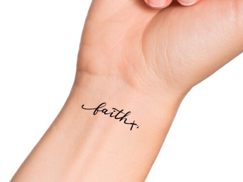 Faith Cross Temporary Tattoo