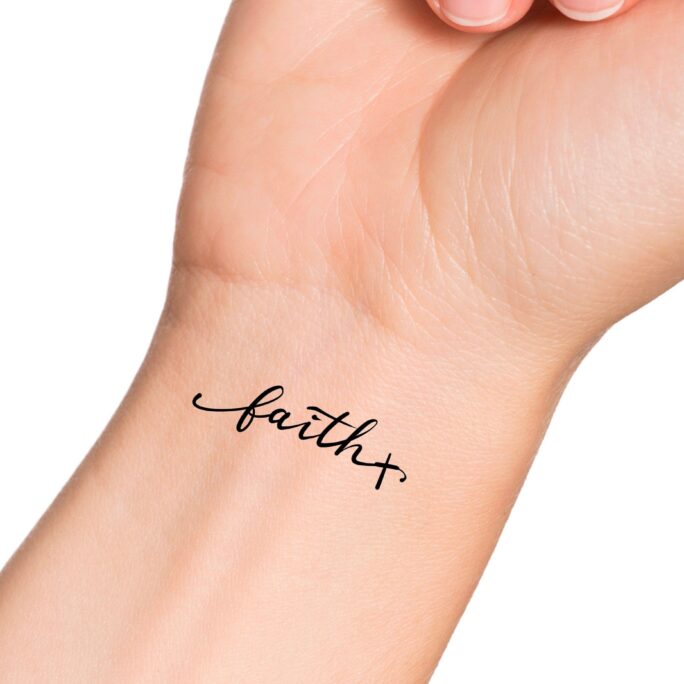 Faith Cross Temporary Tattoo