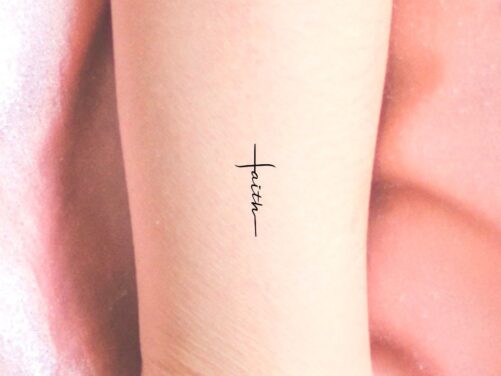 Faith Cross Temporary Tattoo