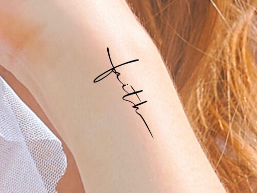 Faith Cross Temporary Tattoo