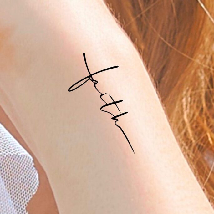 Faith Cross Temporary Tattoo