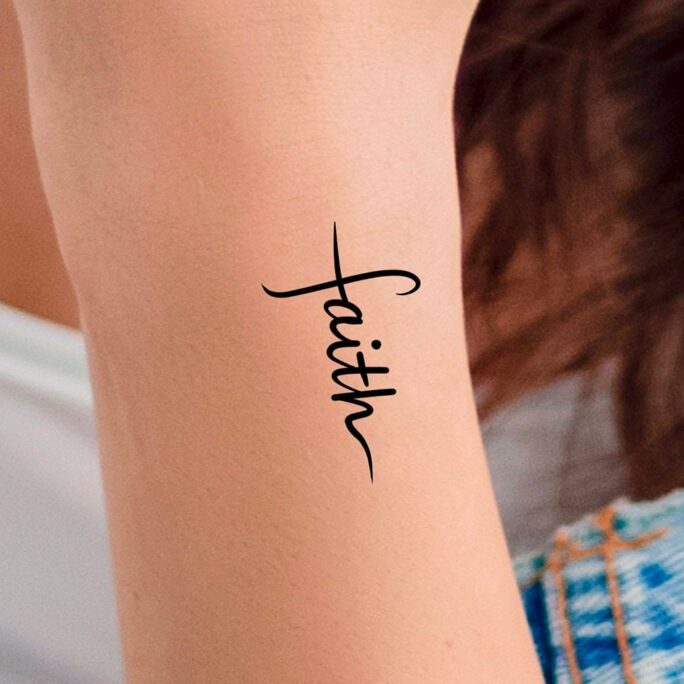 Faith Cross Temporary Tattoo/Religious Tattoo Small Cross